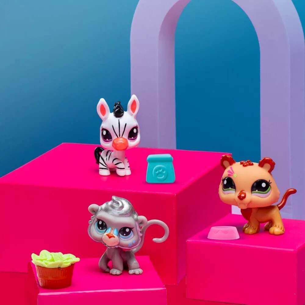 Littlest Pet Shop Minişler 3’lü Figür Seti S2 Zebra – Aslan – Maymun - Roket Oyuncak