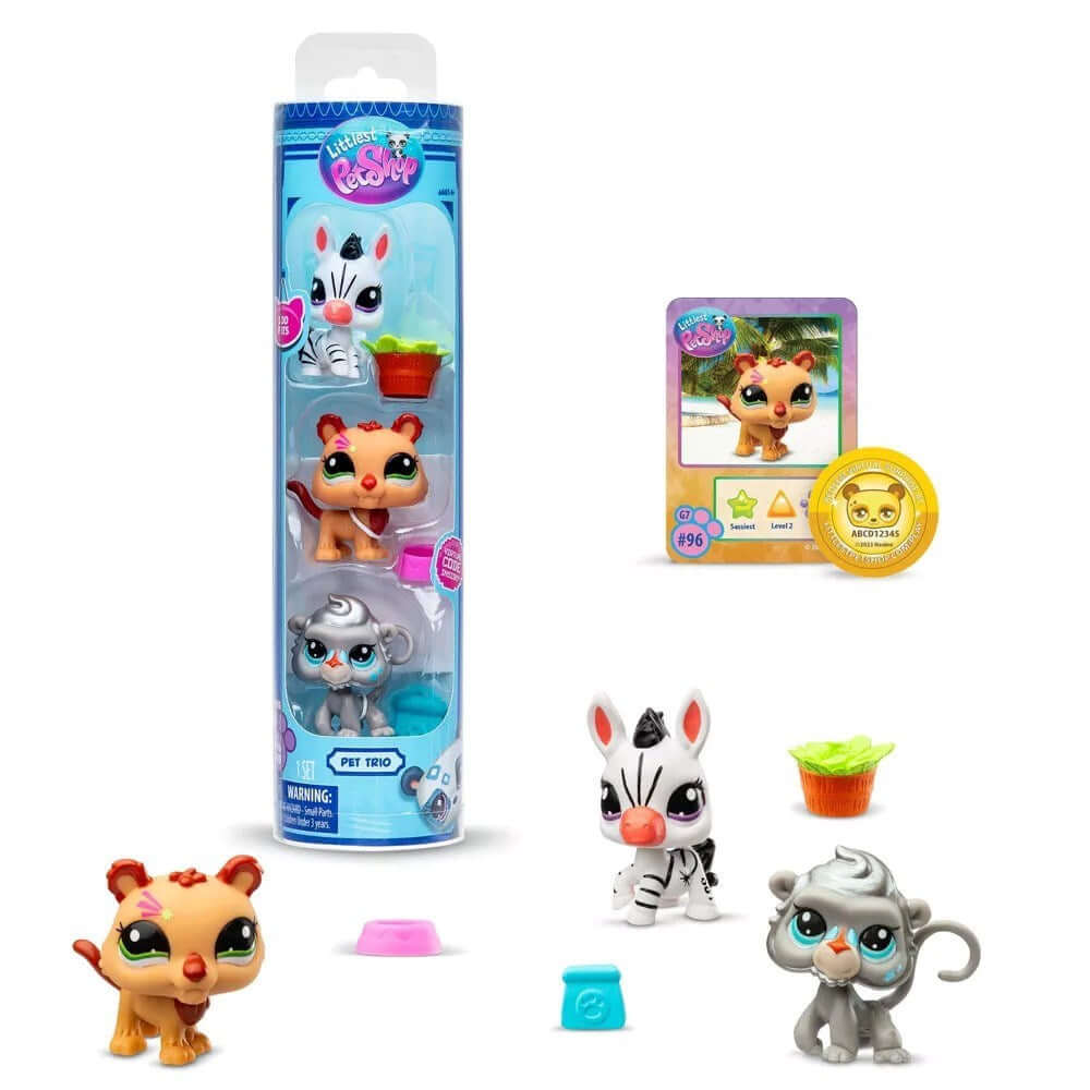 Littlest Pet Shop Minişler 3’lü Figür Seti S2 Zebra – Aslan – Maymun - Roket Oyuncak