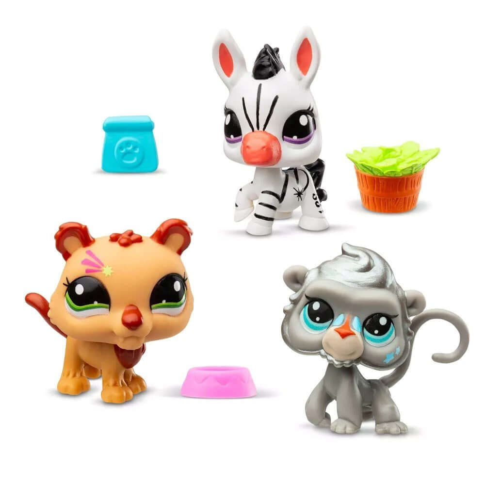 Littlest Pet Shop Minişler 3’lü Figür Seti S2 Zebra – Aslan – Maymun - Roket Oyuncak