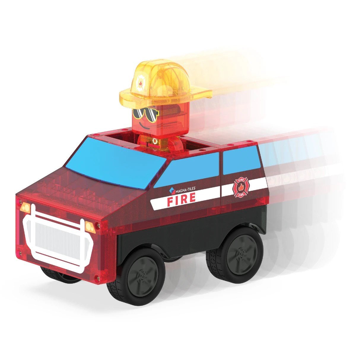 MAGNA-TILES Fire Rescue İtfaiye Manyetik Bloklar 27 Parçalı Çek-Bırak Araçlı ve Aksiyon Figürlü Macera Seti - Roket Oyuncak