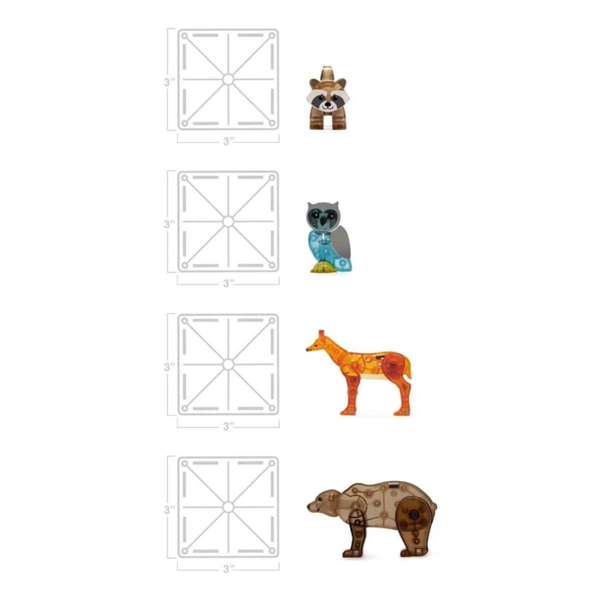 Magna Tiles Manyetik Bloklar Orman Hayvanları 25 Parça - Roket Oyuncak