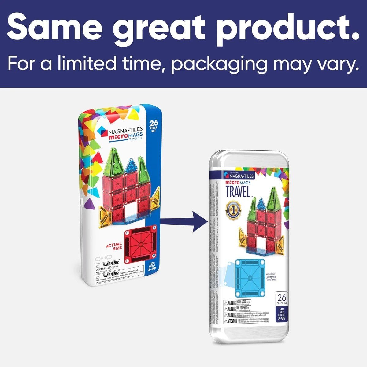 MAGNA-TILES Travel Seyahat Seti Manyetik Bloklar 26 Parçalı microMAGS Taşınabilir Geometrik Yapım Seti - Roket Oyuncak