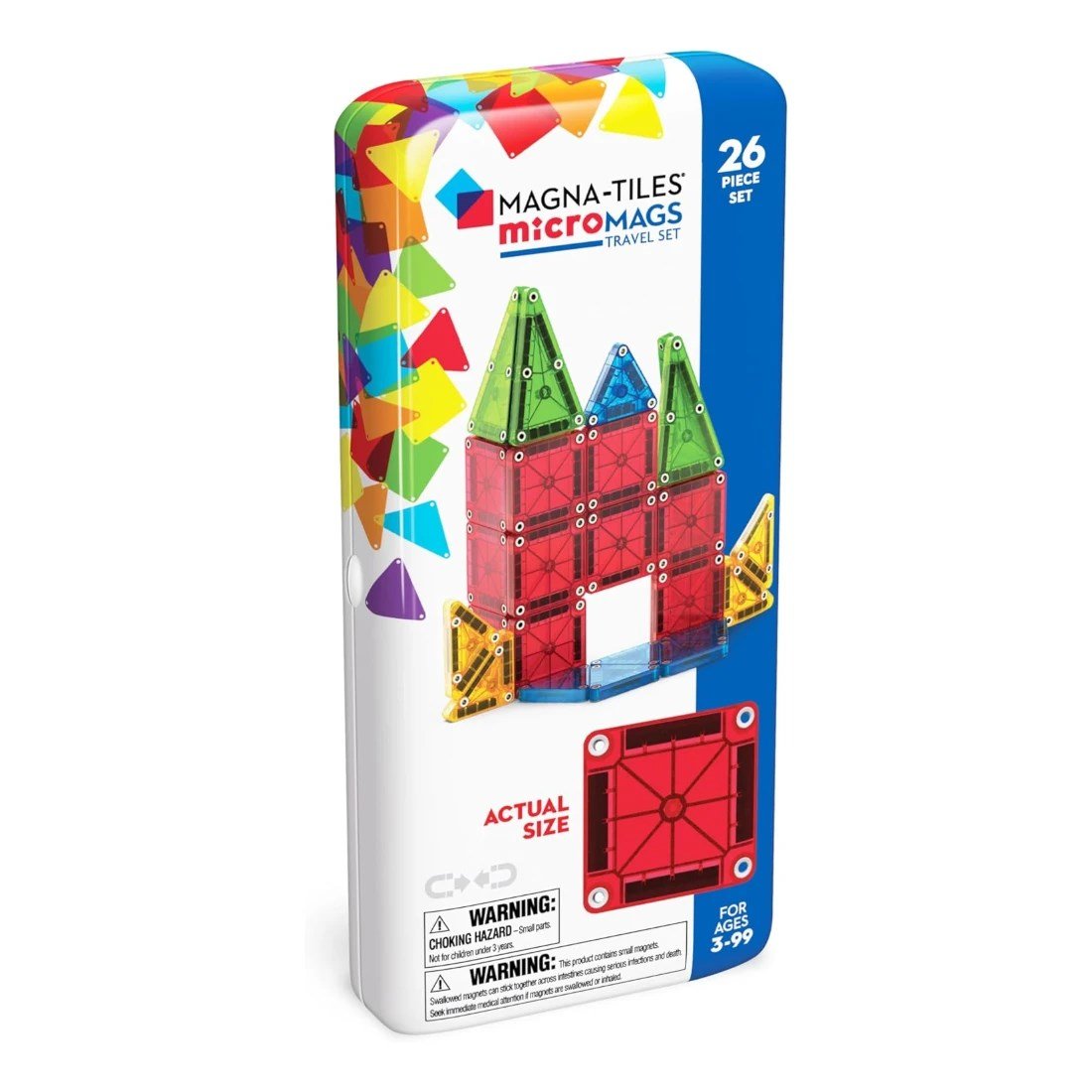 MAGNA-TILES Travel Seyahat Seti Manyetik Bloklar 26 Parçalı microMAGS Taşınabilir Geometrik Yapım Seti - Roket Oyuncak