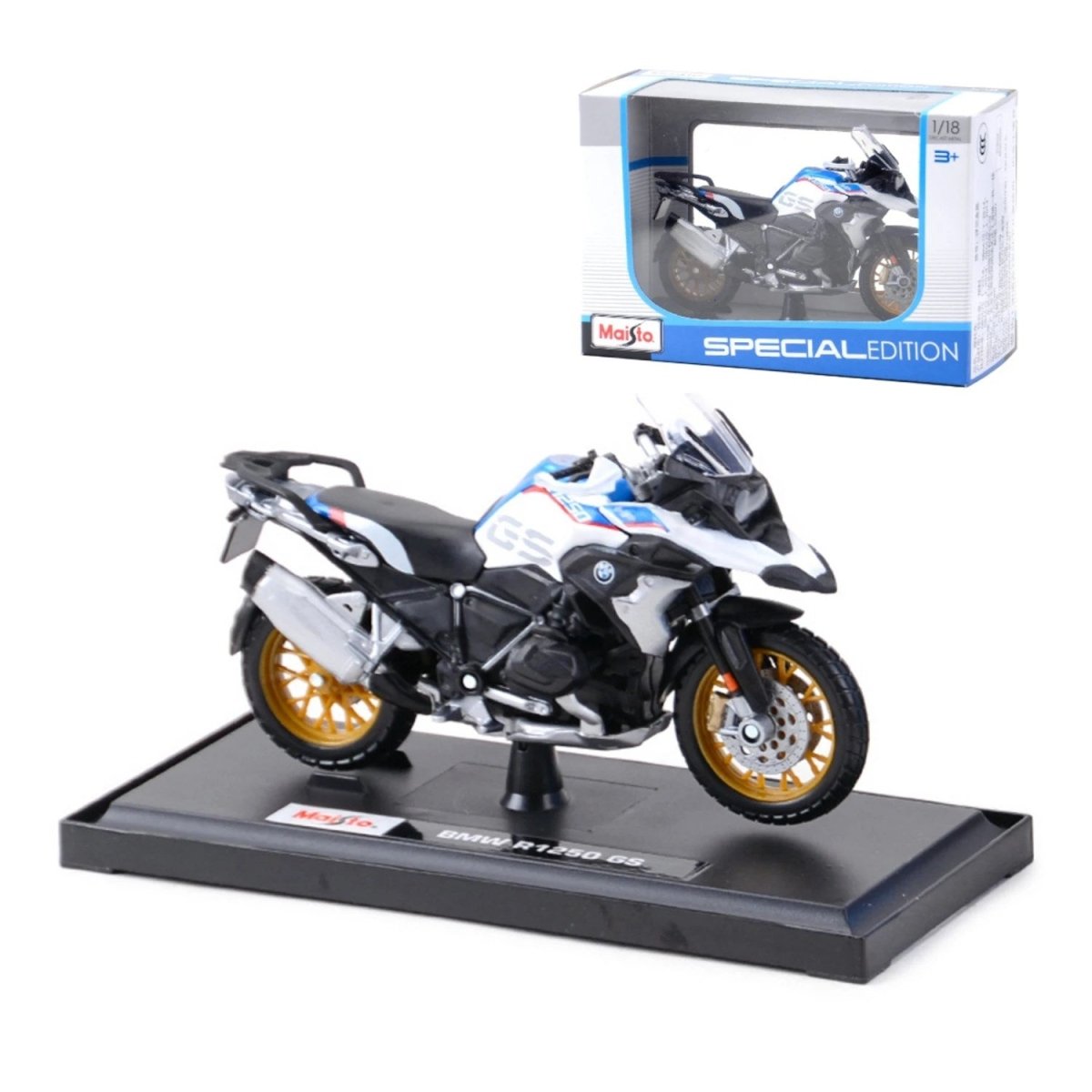 Maisto Special Edition BMW R 1250 GS 2017 1:18 Ölçekli, Die - Cast Motosiklet Metal Gövdeli, Detaylı İşçilik ve Sergileme Standlı Koleksiyonluk Model - Roket Oyuncak