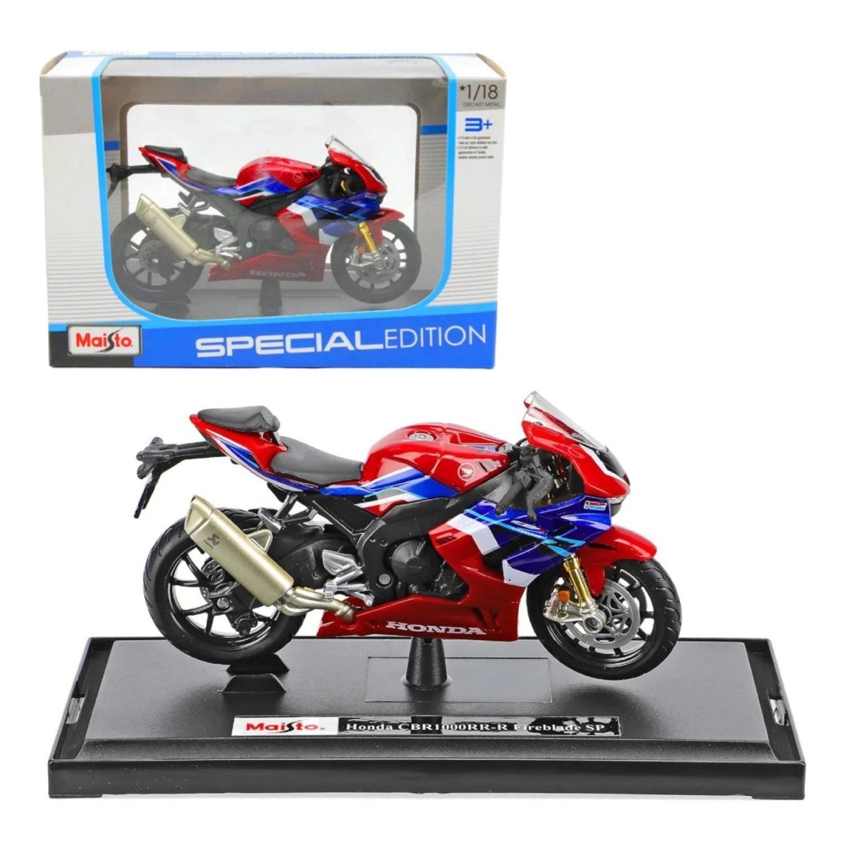 Maisto Special Edition CBR1000RR - R Fireblade SP 1:18 Ölçekli, Die - Cast Motosiklet Metal Gövdeli, Detaylı İşçilik ve Sergileme Standlı Koleksiyonluk Model - Roket Oyuncak