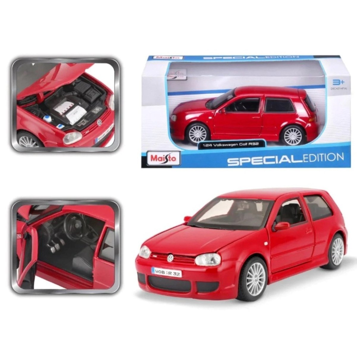 Maisto Special Edition Volkswagen Golf R32 Kırmızı - Roket Oyuncak