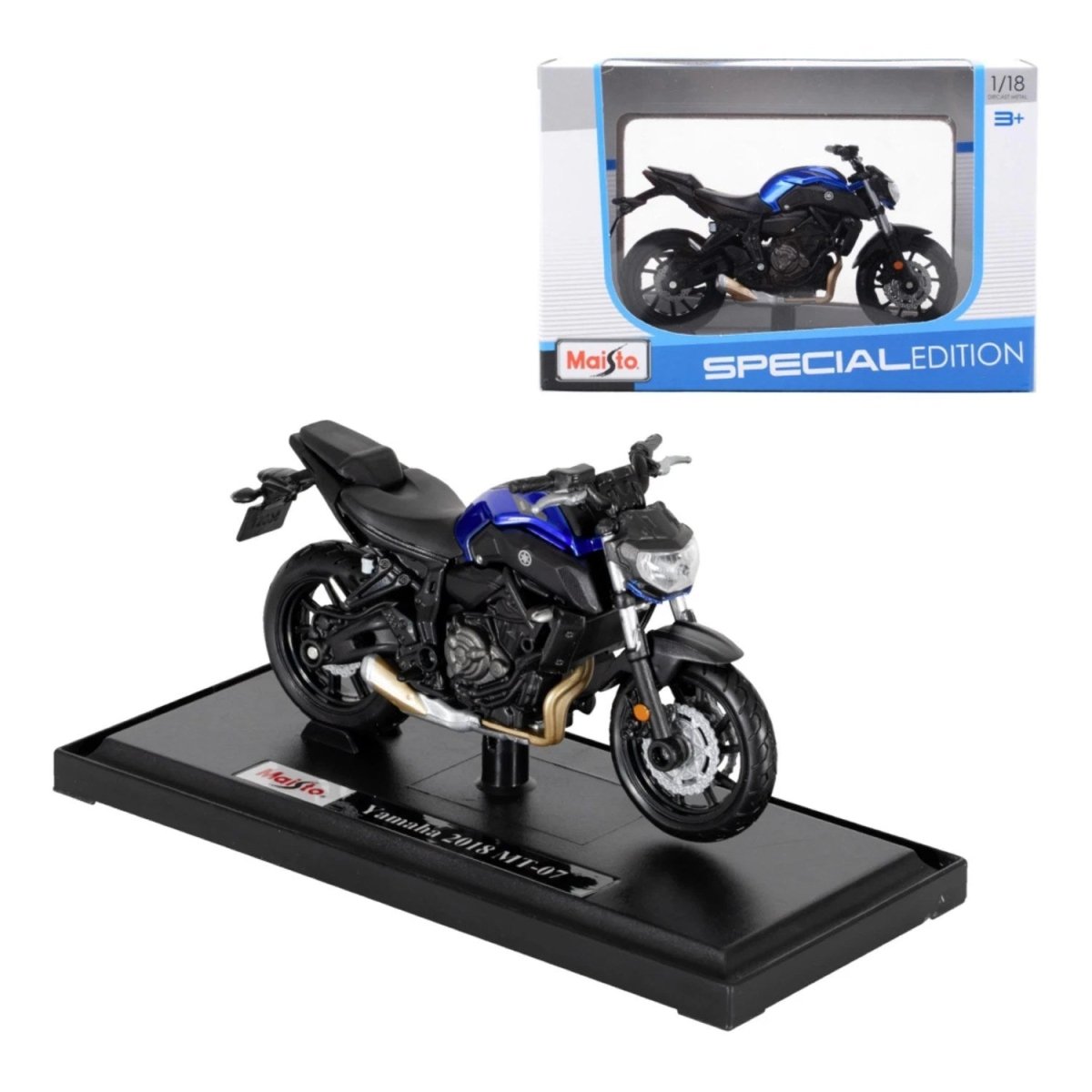 Maisto Special Edition Yamaha MT - 07 2018 1:18 Ölçekli, Die - Cast Motosiklet Metal Gövdeli, Detaylı İşçilik ve Sergileme Standlı Koleksiyonluk Model - Roket Oyuncak