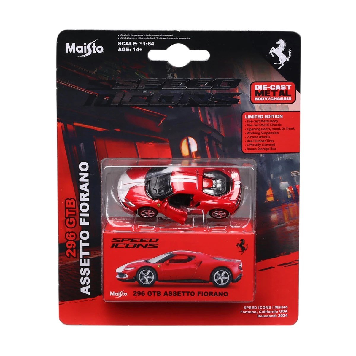 Maisto Speed Icons 296 GTB Assetto Fiorano Kırmızı - Roket Oyuncak