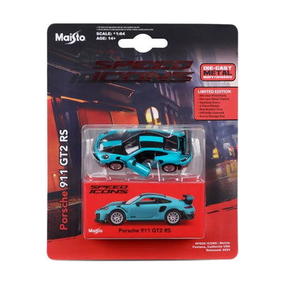 Maisto Speed Icons Porsche 911 GT2 RS Miami Mavi - Roket Oyuncak