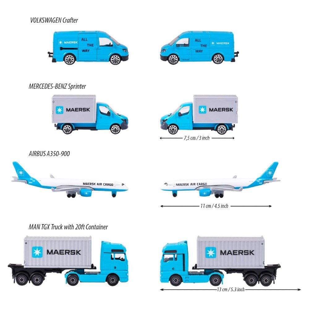Majorette 4'lü Giftpack Logistic Maersk - Roket Oyuncak