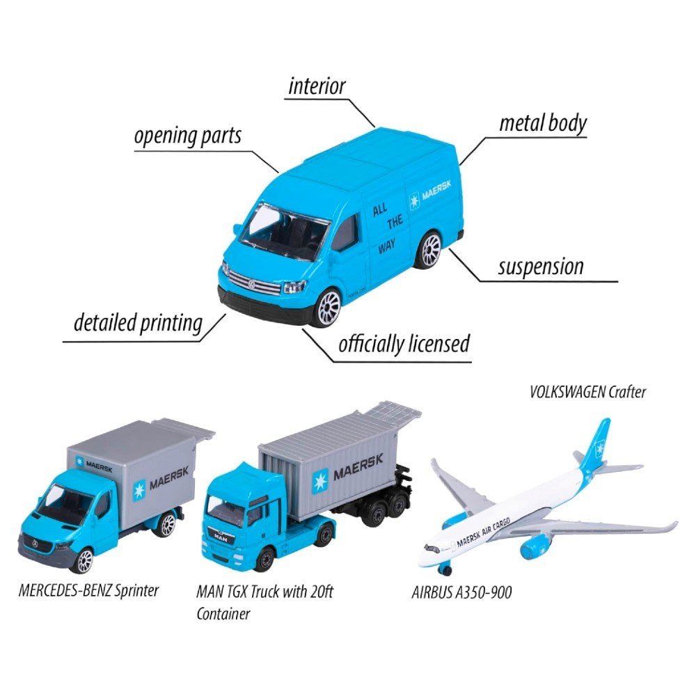 Majorette 4'lü Giftpack Logistic Maersk - Roket Oyuncak