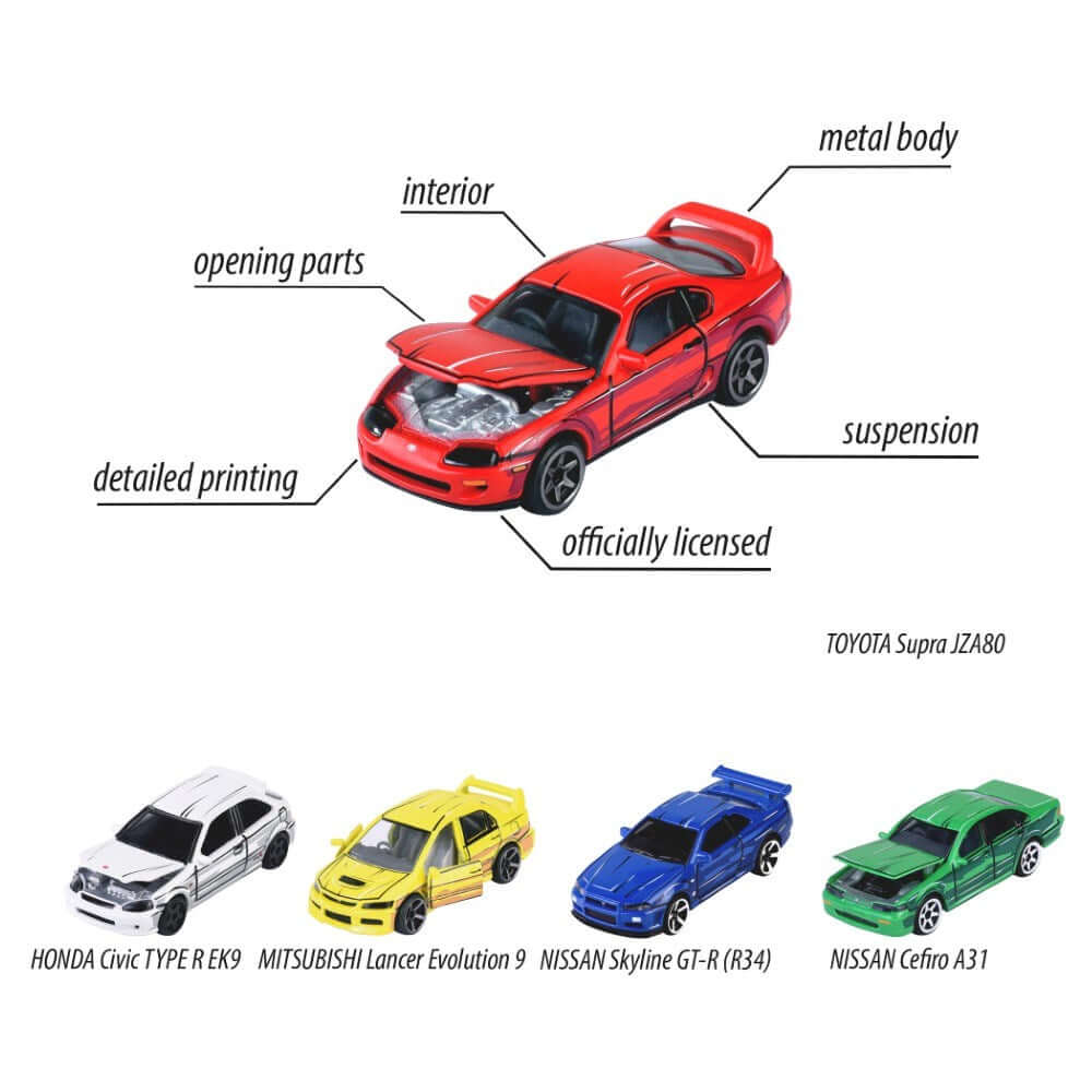 Majorette 5'li Diecast Koleksiyon Arabaları Seti Japan Series - Roket Oyuncak