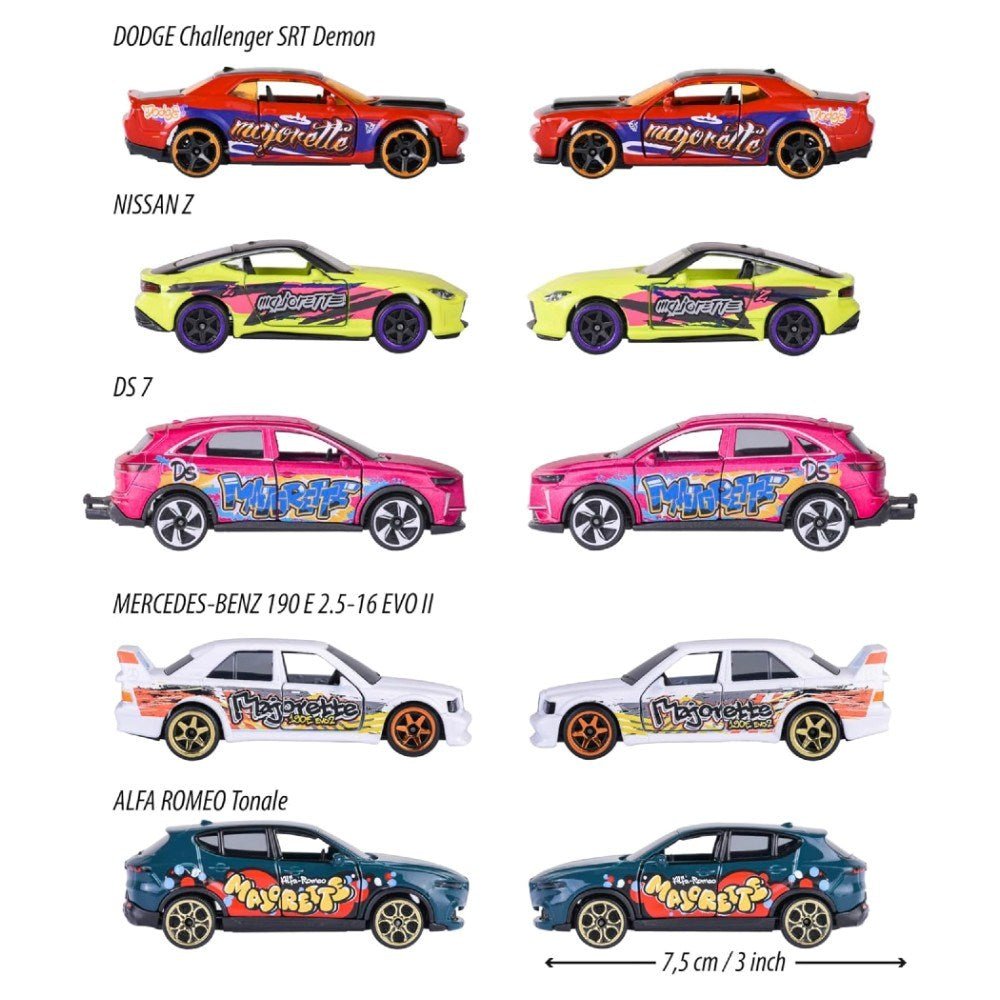 Majorette Limited Edition Series 11: 5'li Giftpack Graffiti Tasarım Die - Cast Model Araç Seti - Roket Oyuncak