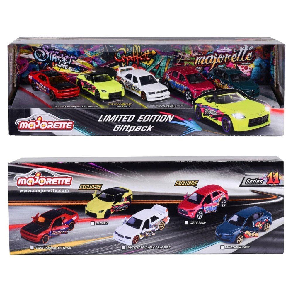 Majorette Limited Edition Series 11: 5'li Giftpack Graffiti Tasarım Die - Cast Model Araç Seti - Roket Oyuncak