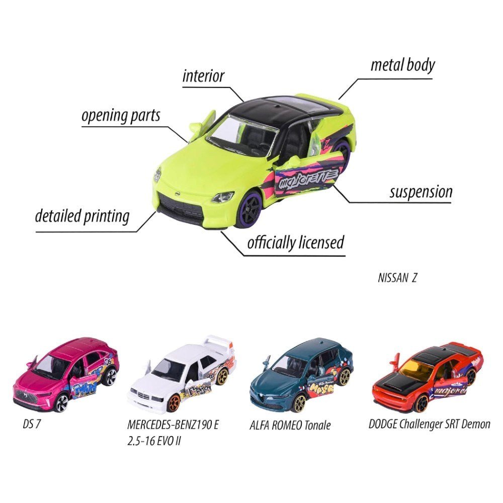 Majorette Limited Edition Series 11: 5'li Giftpack Graffiti Tasarım Die - Cast Model Araç Seti - Roket Oyuncak