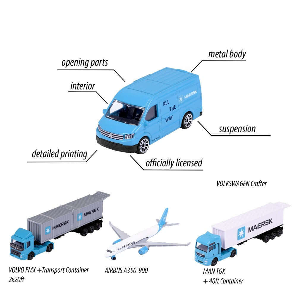 Majorette Logistic Maersk Series Man TGX+40ft Container - Roket Oyuncak