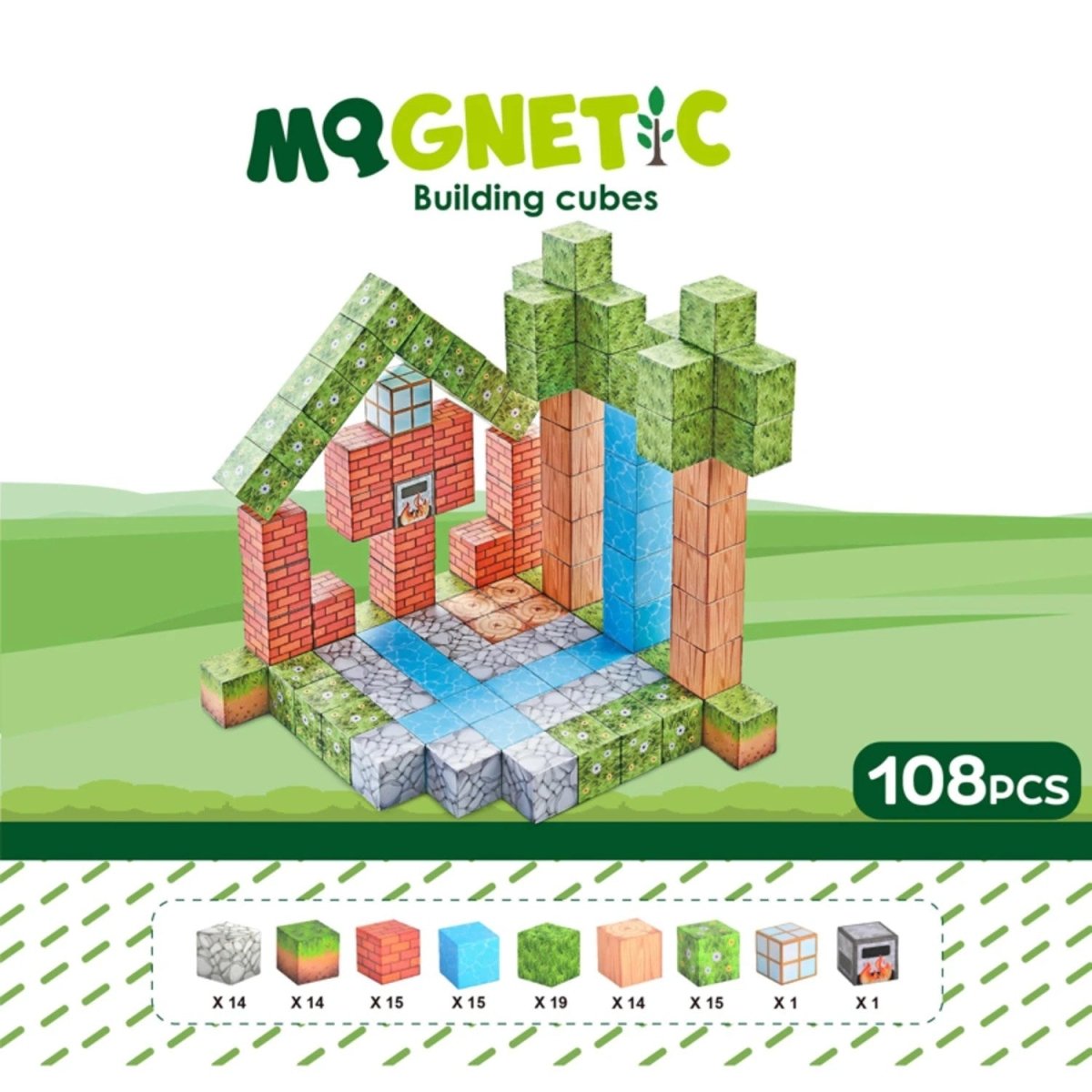 Manyetik Minecraft Tarzı 108 Parça Mıknatıslı Yapı Blok Seti - Roket Oyuncak
