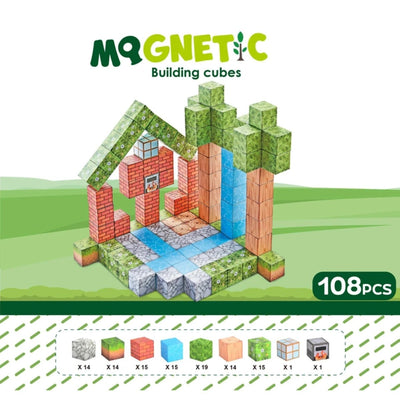 Manyetik Minecraft Tarzı 108 Parça Mıknatıslı Yapı Blok Seti - Roket Oyuncak