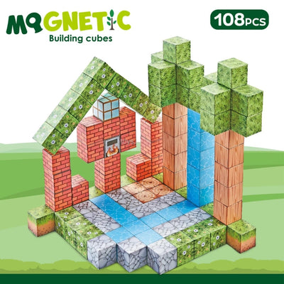 Manyetik Minecraft Tarzı 108 Parça Mıknatıslı Yapı Blok Seti - Roket Oyuncak