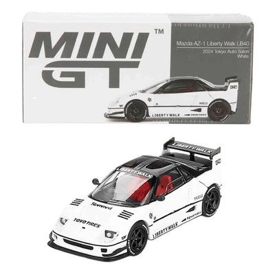 Mazda AZ - 1 Liberty Walk LB40 2024 Tokyo Auto Salon White RHD 1:64 Diecast Model Araba - Roket Oyuncak
