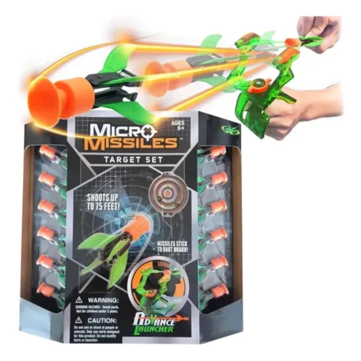 Micro Missiles Target Set 30 Metreye Kadar Menzilli Yeni Nesil Sapan, Parmak Ucuyla Fırlatılan Vakumlu Füze ve İnteraktif Hedef Seti - Roket Oyuncak