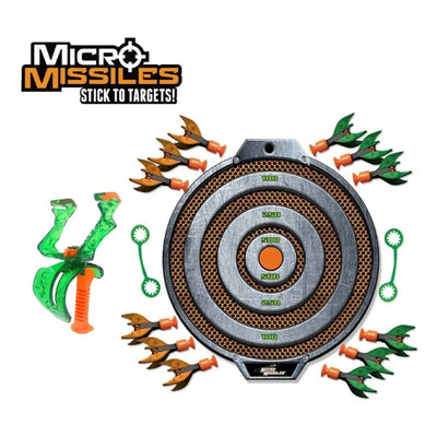 Micro Missiles Target Set 30 Metreye Kadar Menzilli Yeni Nesil Sapan, Parmak Ucuyla Fırlatılan Vakumlu Füze ve İnteraktif Hedef Seti - Roket Oyuncak
