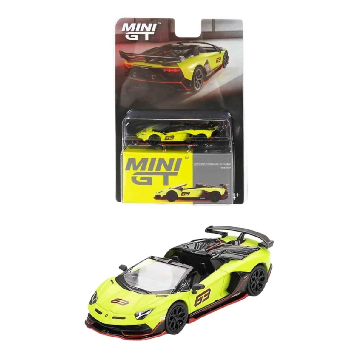 Mini GT 1:64 Lamborghini Aventador SVJ 63 Roadster Verde Shock MGT00887 - BL - Roket Oyuncak