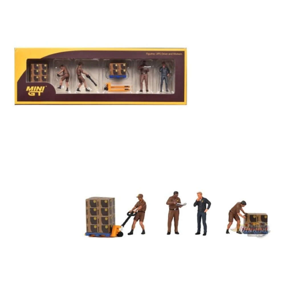Mini GT Figurine UPS Driver and Workers - Roket Oyuncak