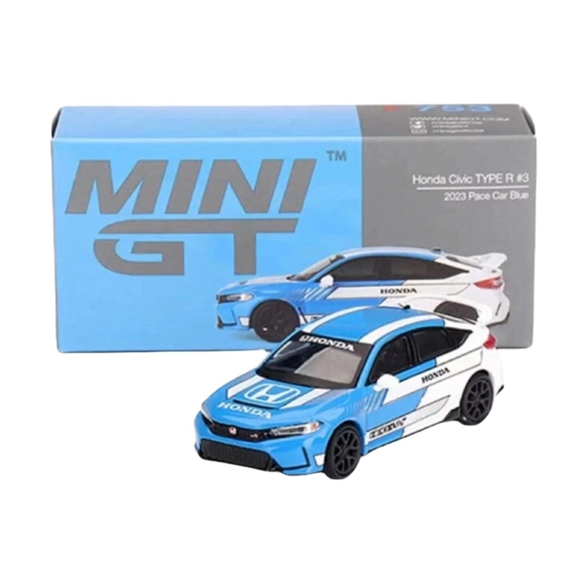 Mini GT Honda Civic Type R 2023 Pace Car Blue MGT00753 - Roket Oyuncak
