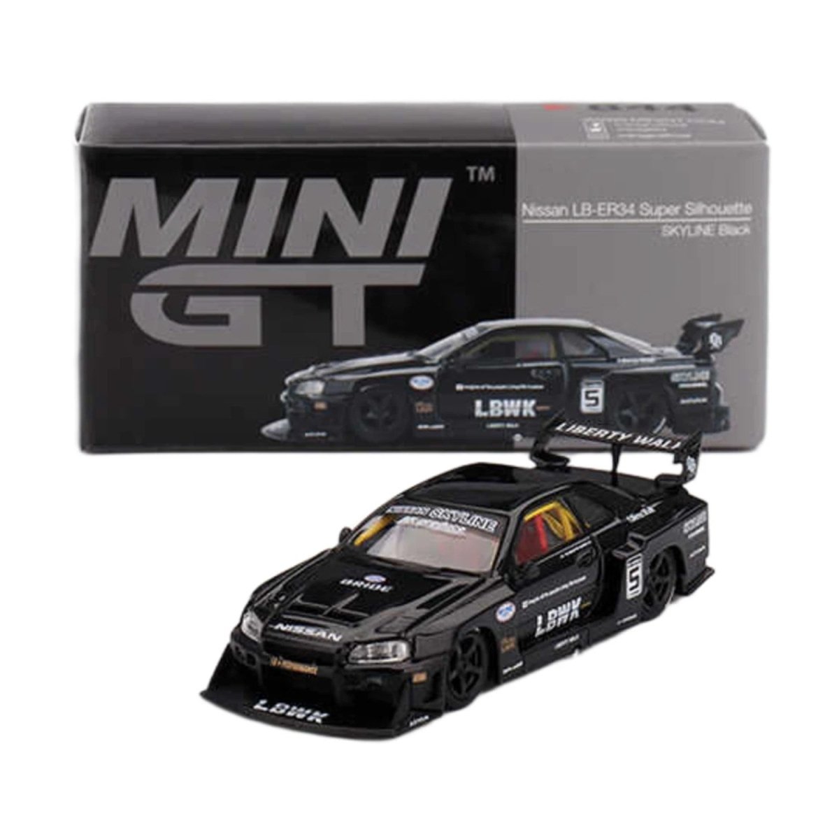 Mini GT Nissan LB - ER34 Super Silhouette Skyline Black RHD - Roket Oyuncak