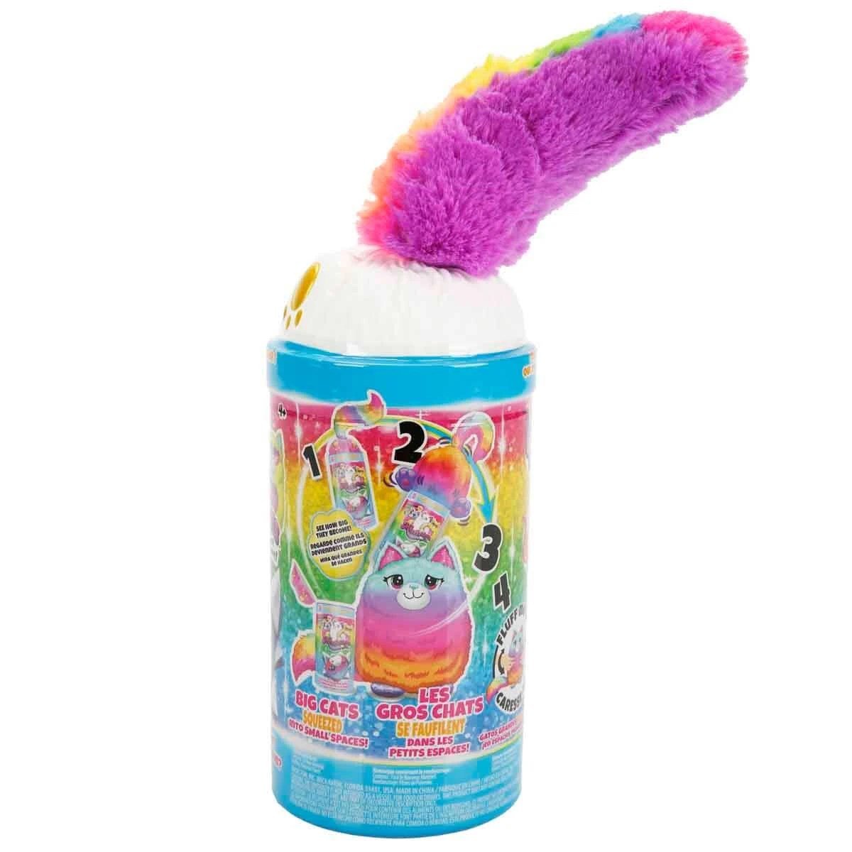 Misfittens Sürpriz Peluş S4 Beyaz Kapak Gökkuşağı Renkli ve Sürpriz Paket pofuduk Kedi Serisi - Roket Oyuncak