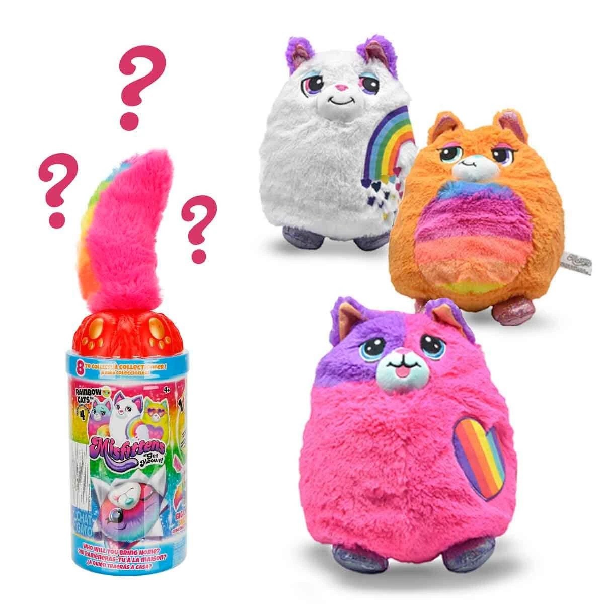 Misfittens Sürpriz Peluş S4 Kırmızı Kapak Gökkuşağı Renkli ve Sürpriz Paket pofuduk Kedi Serisi - Roket Oyuncak
