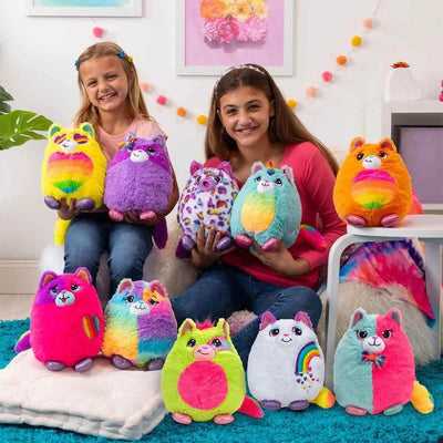 Misfittens Sürpriz Peluş S4 Pembe Kapak Gökkuşağı Renkli ve Sürpriz Paket pofuduk Kedi Serisi - Roket Oyuncak