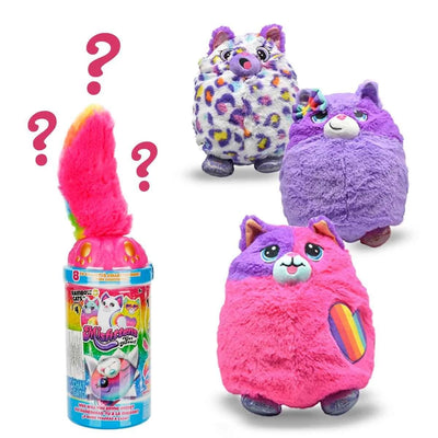 Misfittens Sürpriz Peluş S4 Pembe Kapak Gökkuşağı Renkli ve Sürpriz Paket pofuduk Kedi Serisi - Roket Oyuncak