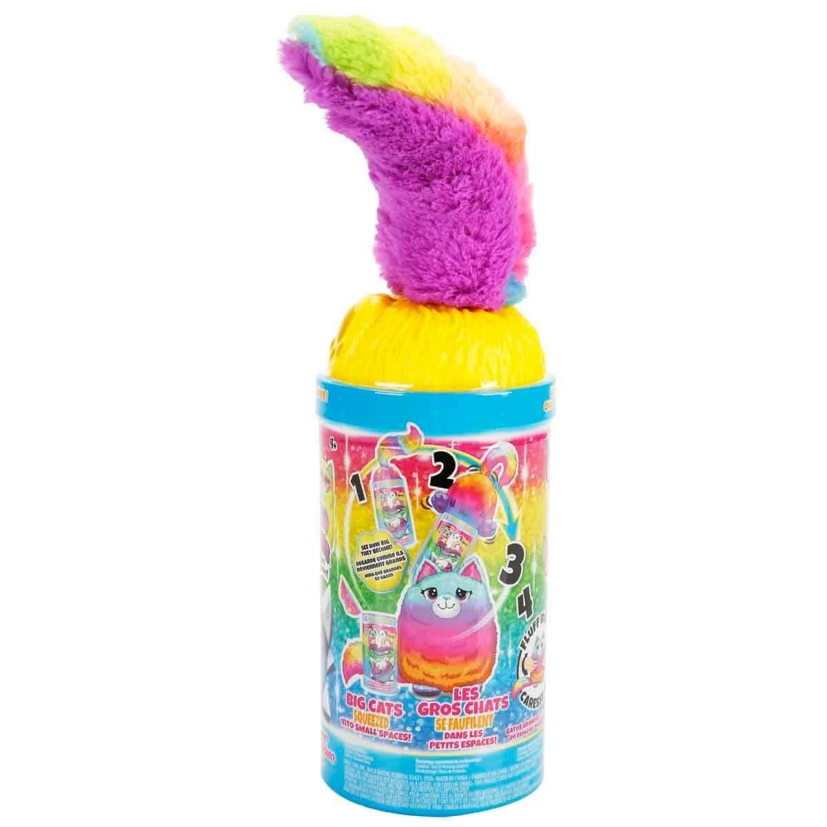 Misfittens Sürpriz Peluş S4 Sarı Kapak Gökkuşağı Renkli ve Sürpriz Paket pofuduk Kedi Serisi - Roket Oyuncak
