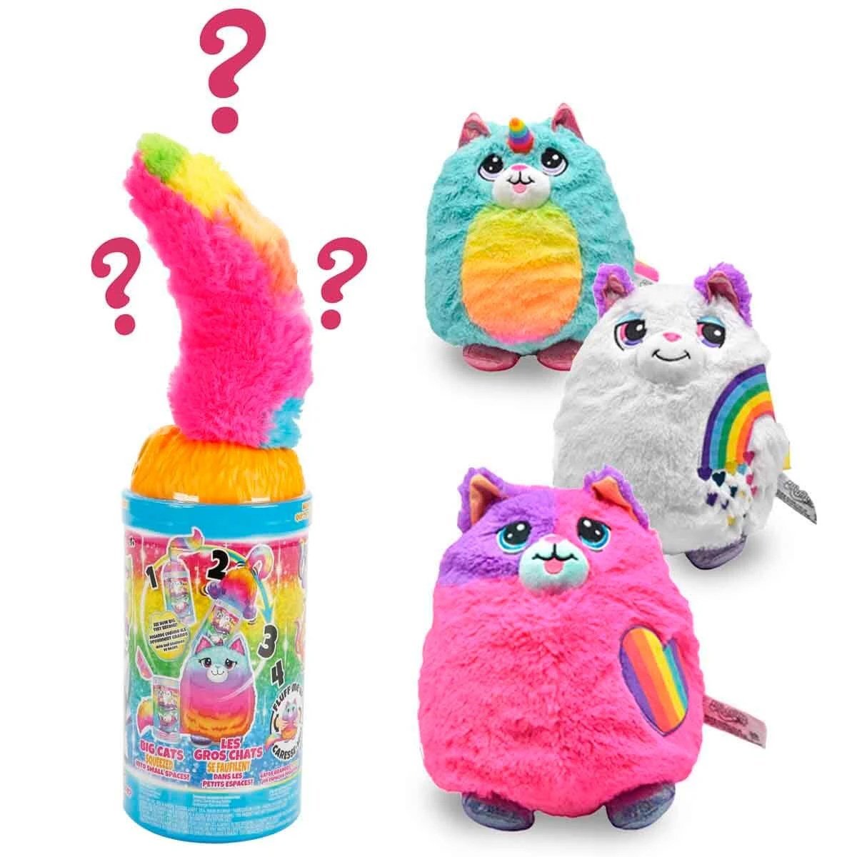 Misfittens Sürpriz Peluş S4 Turuncu Kapak Gökkuşağı Renkli ve Sürpriz Paket pofuduk Kedi Serisi - Roket Oyuncak