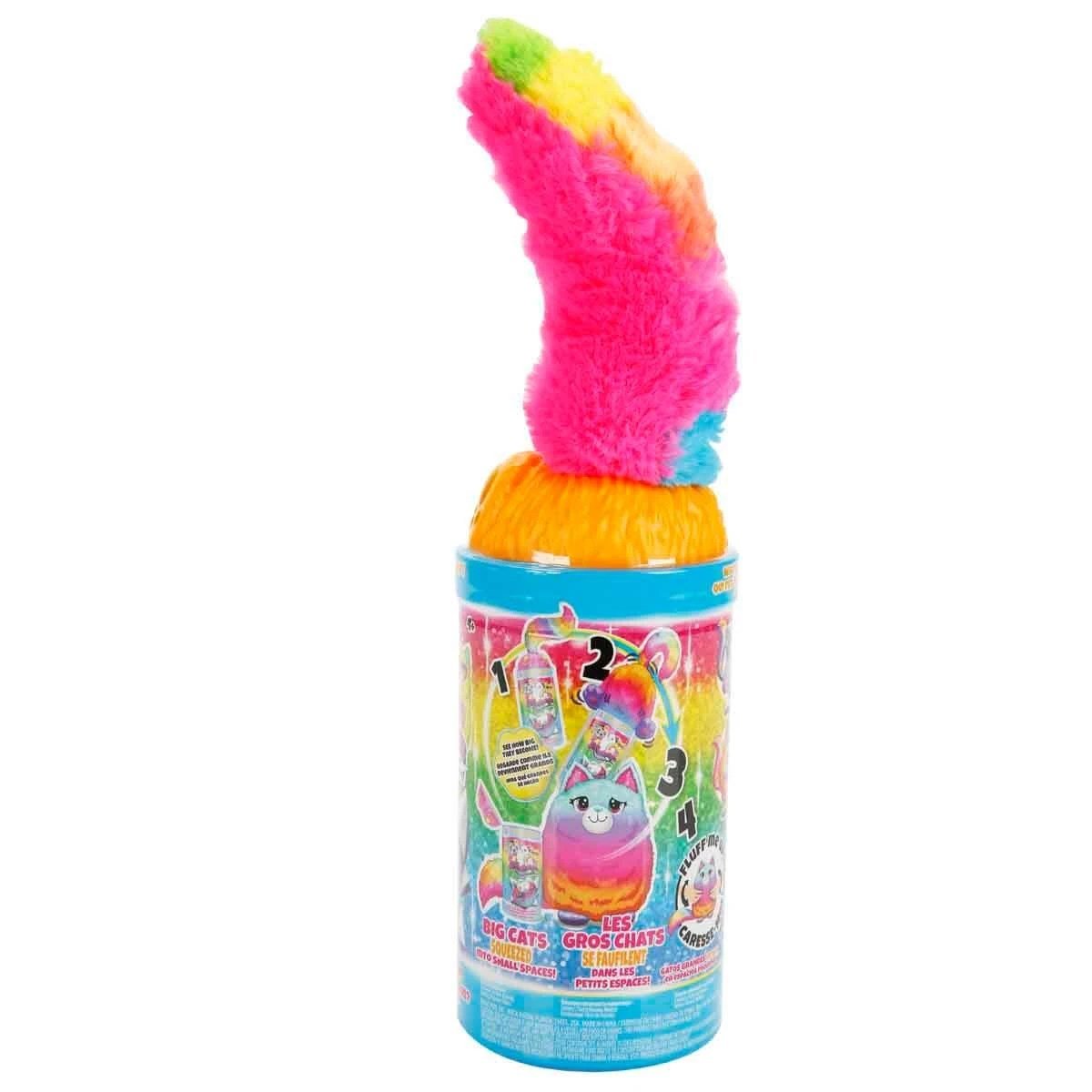 Misfittens Sürpriz Peluş S4 Turuncu Kapak Gökkuşağı Renkli ve Sürpriz Paket pofuduk Kedi Serisi - Roket Oyuncak