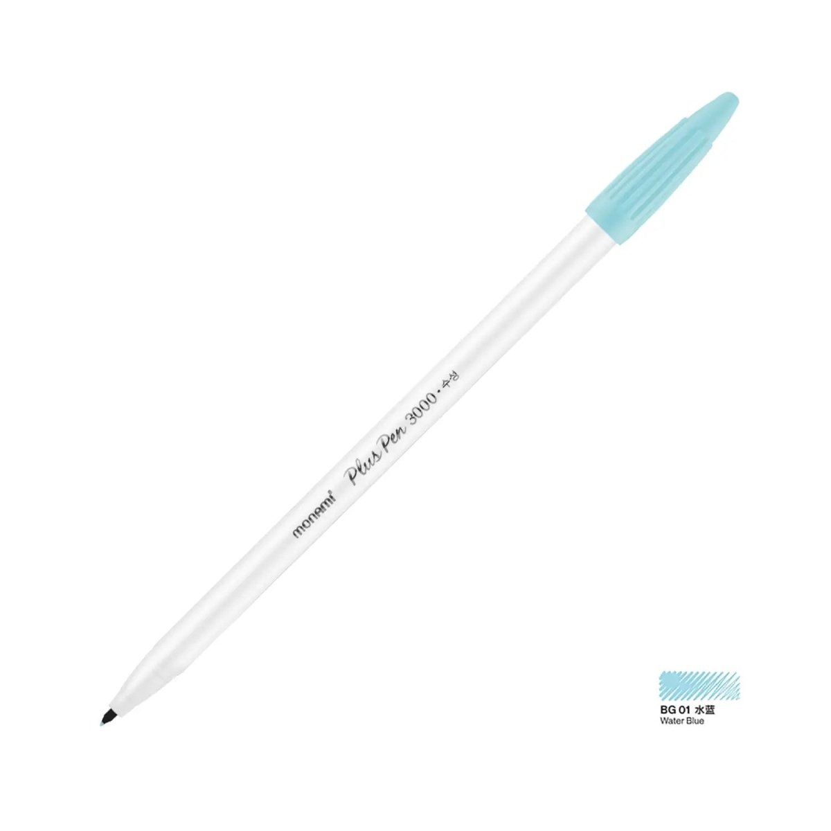Monami Plus Pen 3000 Fineliner Çizim Kalemi BG01 Water Blue - Roket Oyuncak