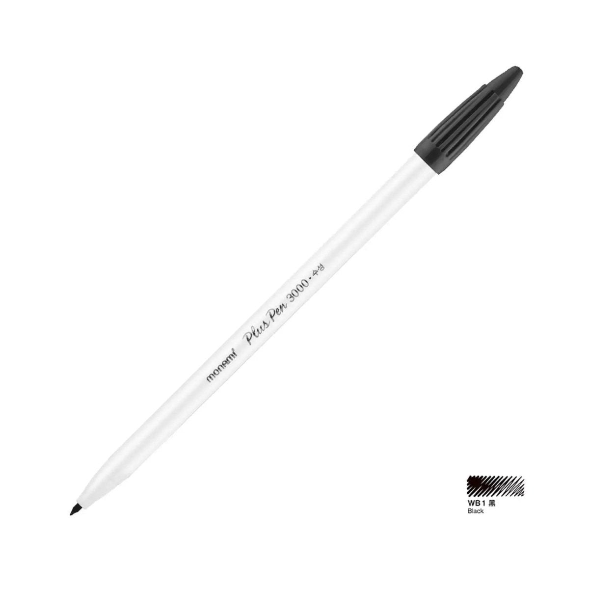 Monami Plus Pen 3000 Fineliner Çizim Kalemi WB1 Black - Roket Oyuncak