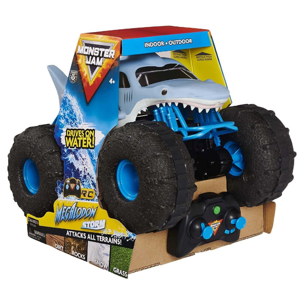 Monster Jam 1:15 Megalodon Storm Suda Gidebilen USB Şarjlı Uzaktan Kumandalı Araba 38 Cm - Roket Oyuncak