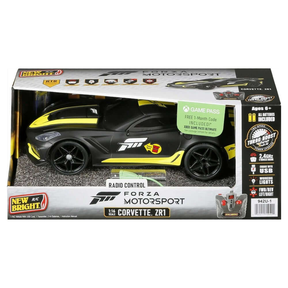 New Bright 1:16 Forza Motorsport Sesli ve Işıklı USB Şarjlı Uzaktan Kumandalı Araba Corvette Zr1 - Roket Oyuncak