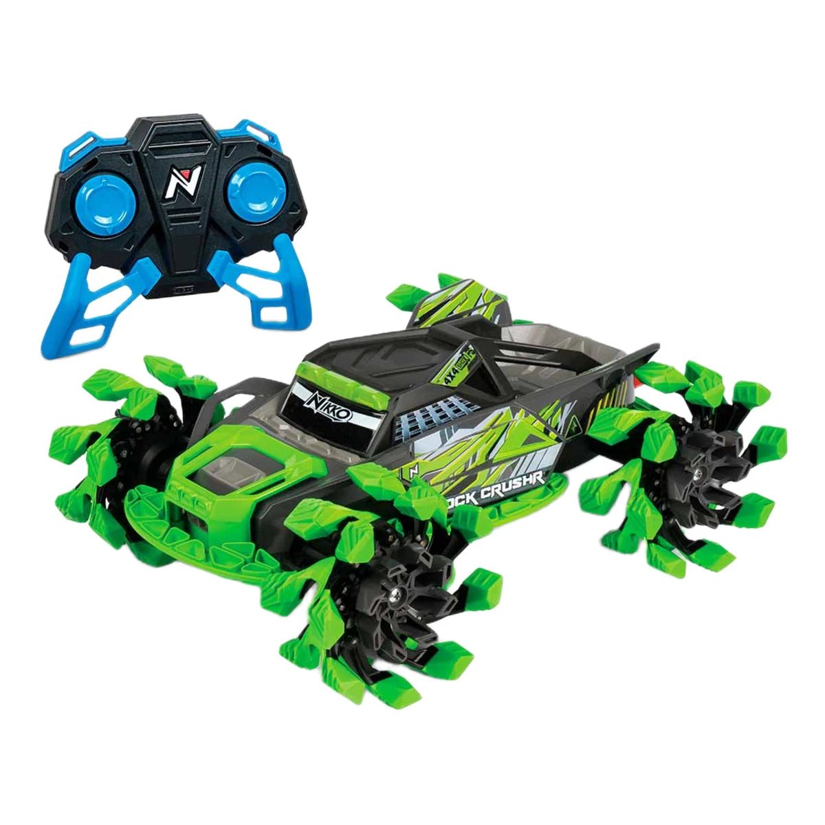 Nikko 1:12 Rock CrushR 33 cm Otomatik Uzayan Kollu Yeşil USB Şarjlı Off - Road Canavar Araba - Roket Oyuncak