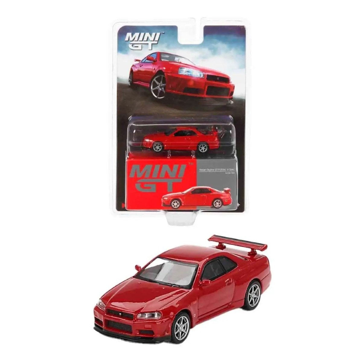 Nissan Skyline GT - R (R34) V - Spec Active Red 1:64 Diecast Model Araba - Roket Oyuncak
