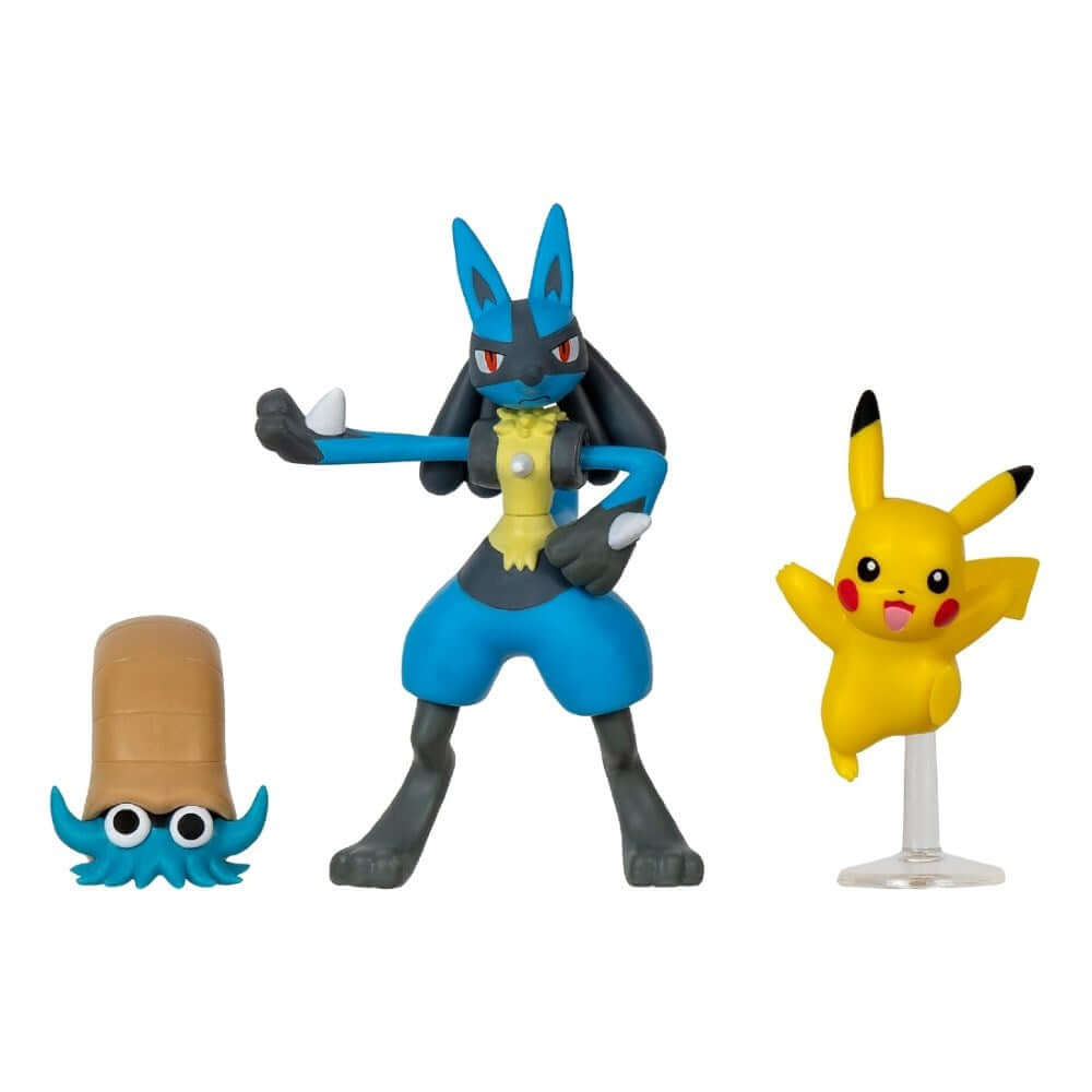 Pokemon Battle 3'lü Figür Seti Omanyte & Lucario & Pikachu - Roket Oyuncak
