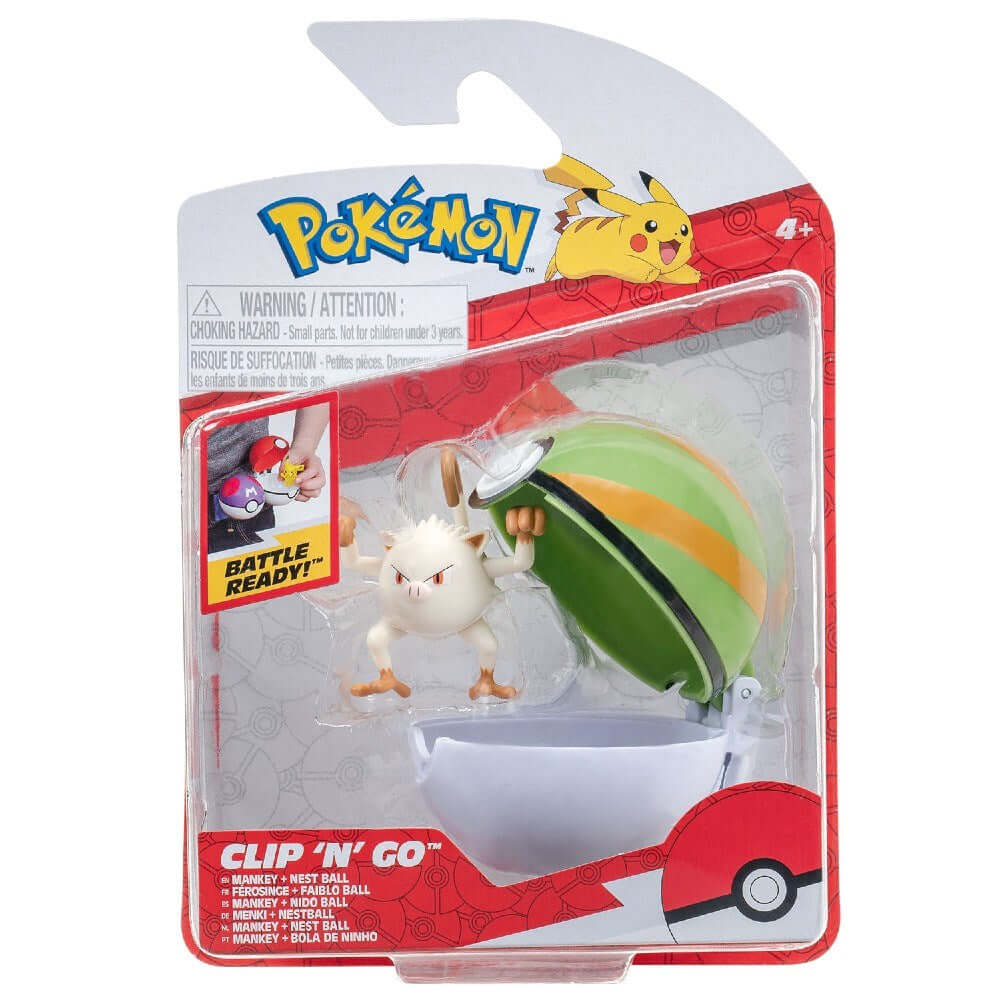 Pokemon Clip 'N' Go Mankey & Nest Ball - Roket Oyuncak