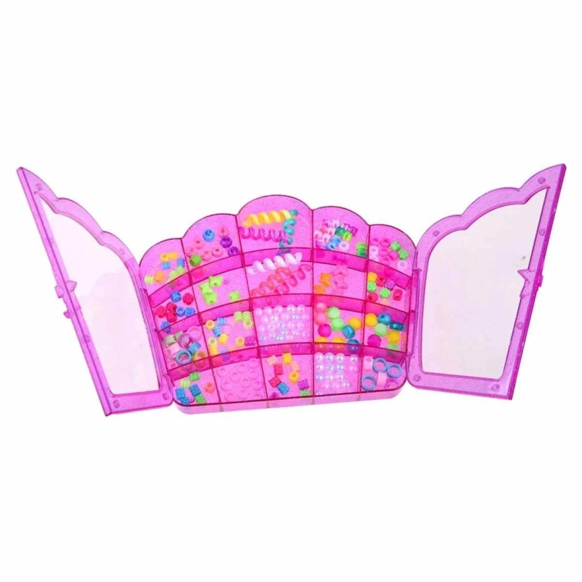 Pretty Pinky Boncuklu Saç Tasarım Seti: Pratik Boncuk Takma Aletli, Renkli Boncuklu ve Organizerli Komple Stil ve Güzellik Seti - Roket Oyuncak