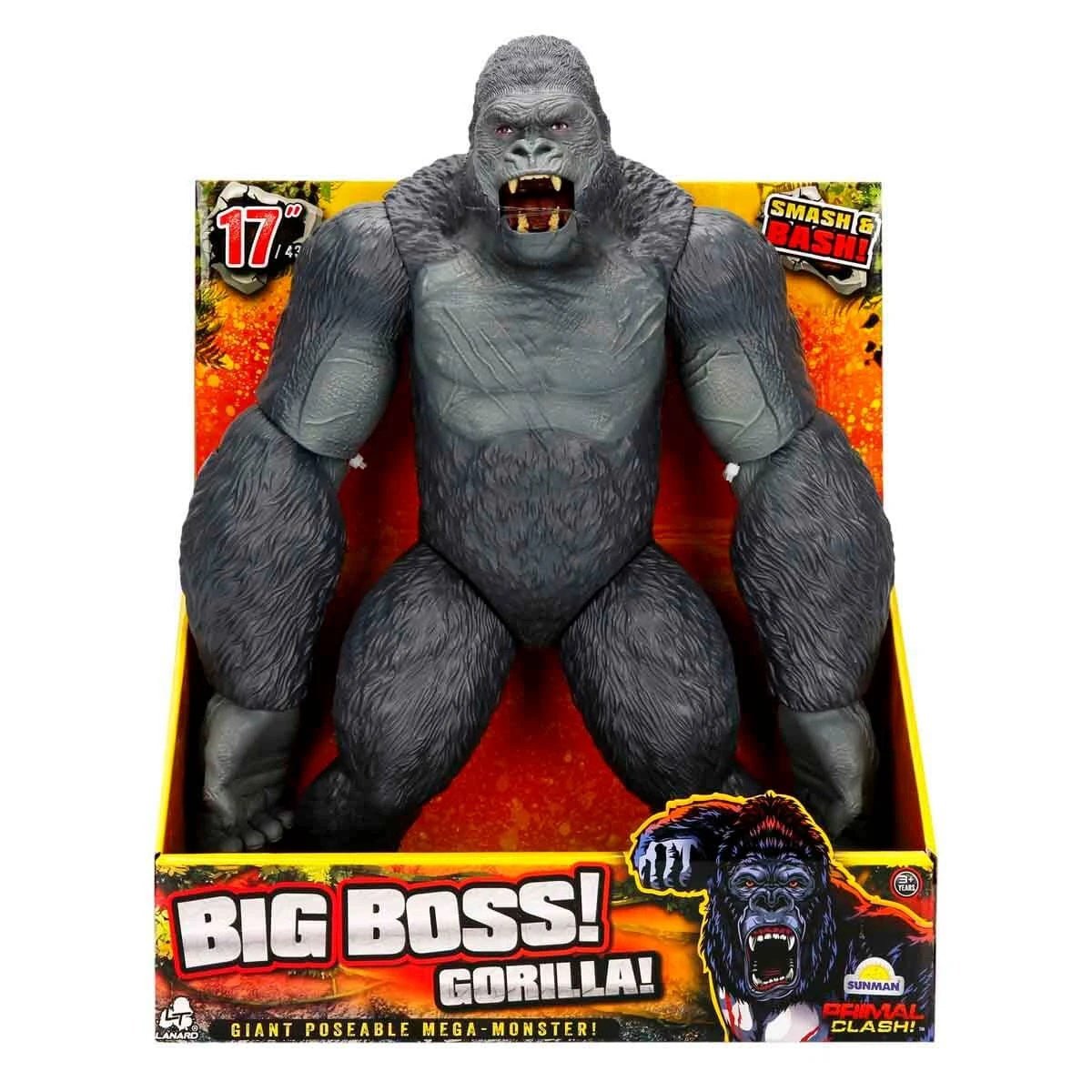 Primal Clash Büyük Patron Goril 43 cm Dev Boy, 16 Hareketli Eklem ve Açılabilir Çeneli Mega Figür - Roket Oyuncak