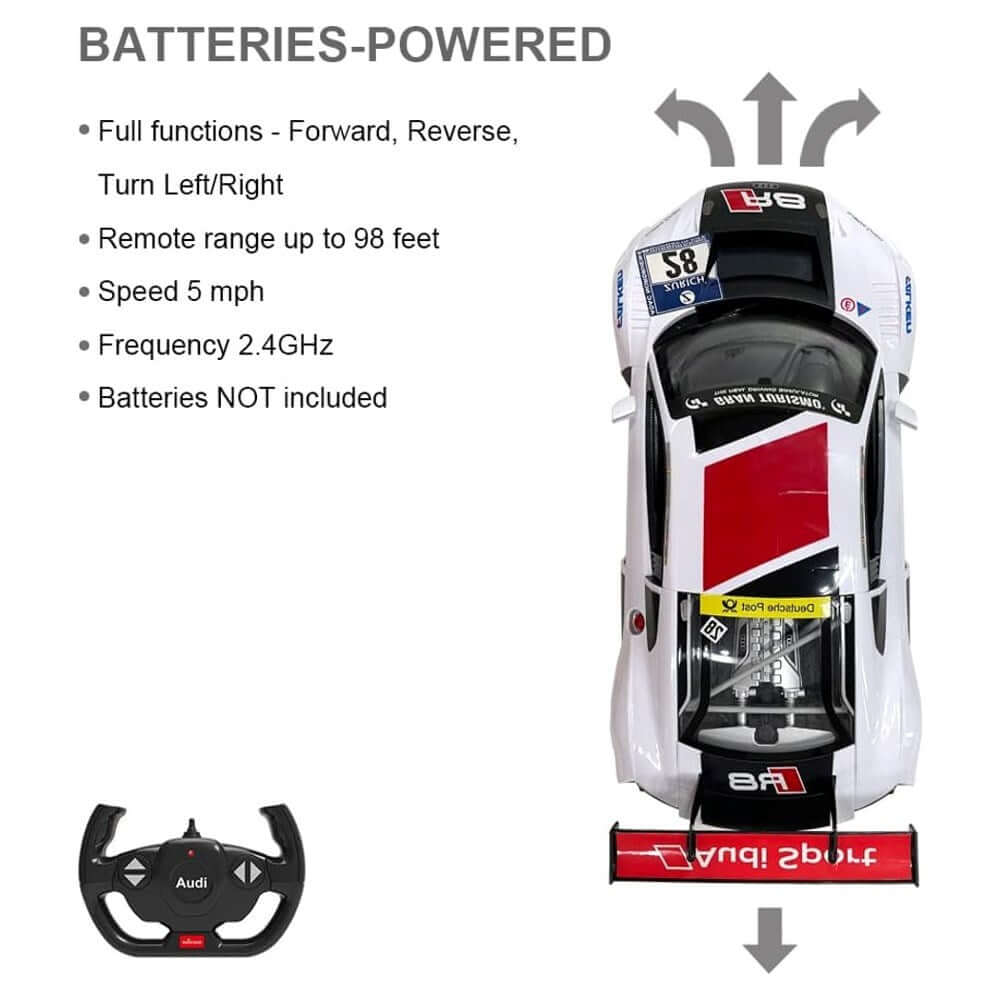 Rastar 1:14 Audi R8 LMS Uzaktan Kumandalı Araba Işıklı Beyaz - Roket Oyuncak