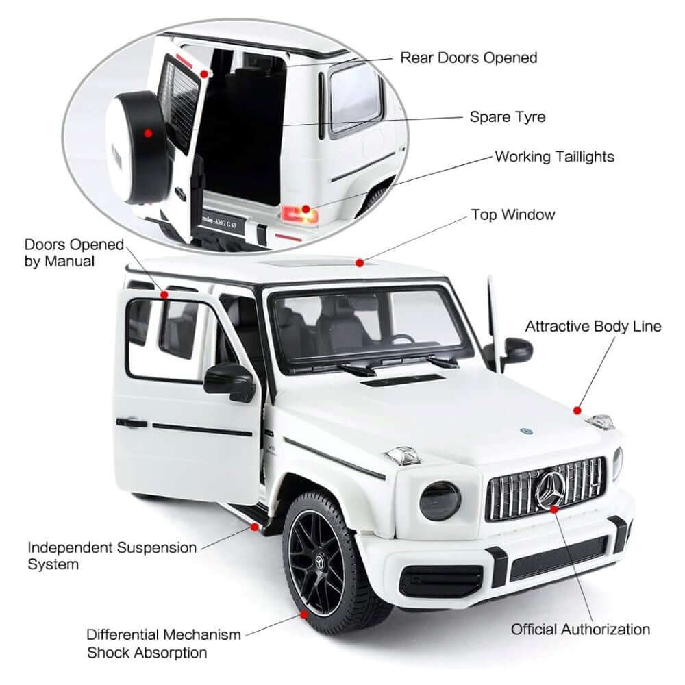 Rastar 1:14 Mercedes AMG G63 Işıklı Uzaktan Kumandalı Araba Beyaz - Roket Oyuncak