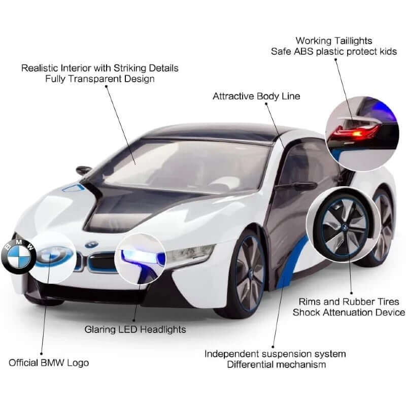 Rastar Bmw i8 Uzaktan Kumandalı Işıklı Araba Beyaz - Roket Oyuncak